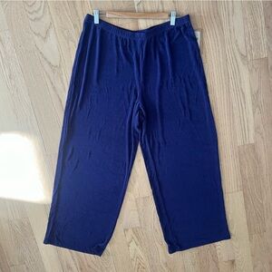 Coldwater Creek Pull-On Pants Travel Knit Slinky Stretch Straight Leg Purple XL